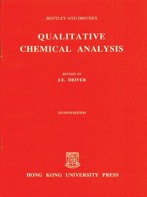 cover image of Bentley and Driver's Qualitative Chemical Analysis